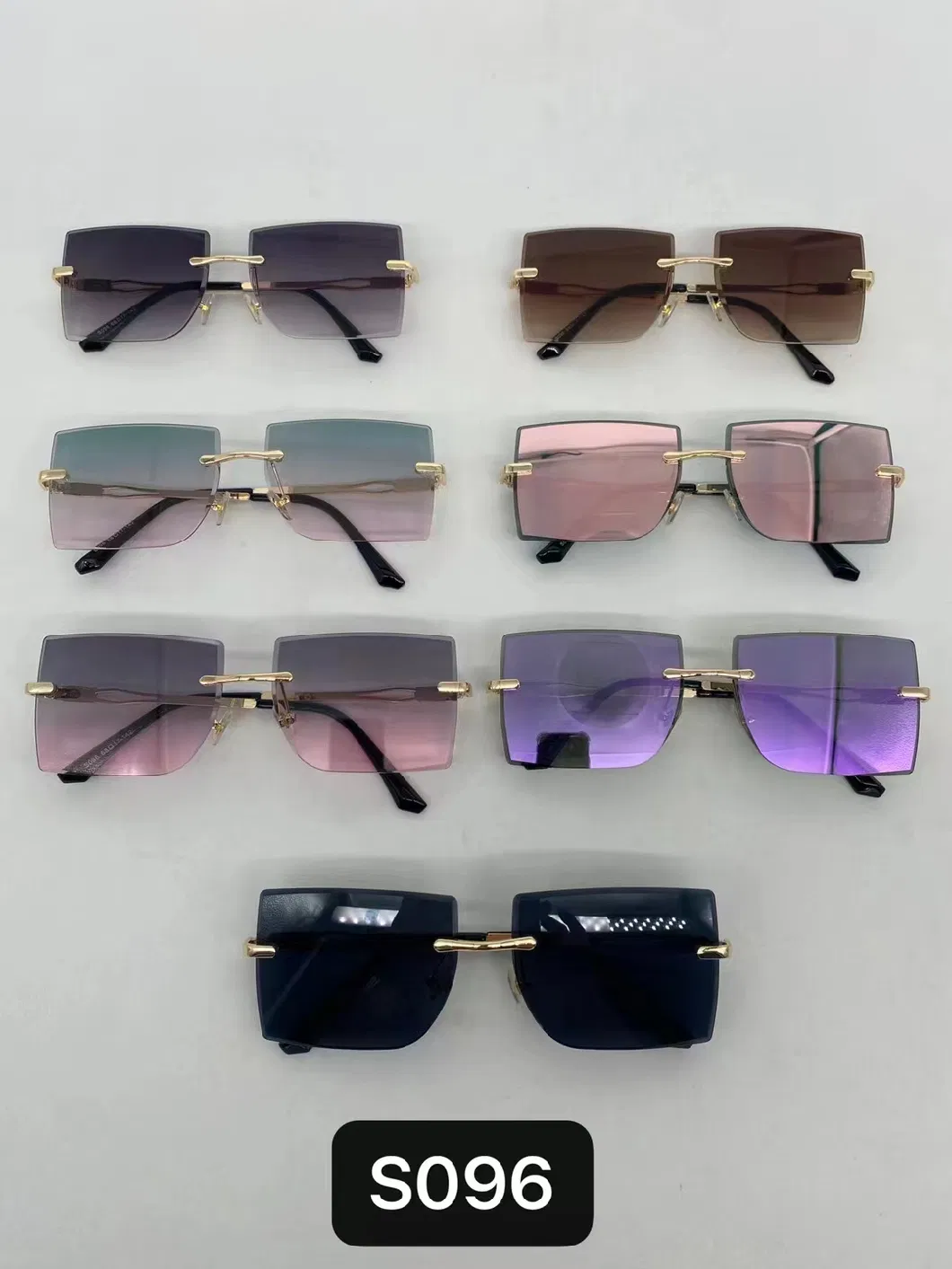 OEM De Luxe Rimless Rhinestone Popular Diamond Metal Men Women Sunglasses 2023