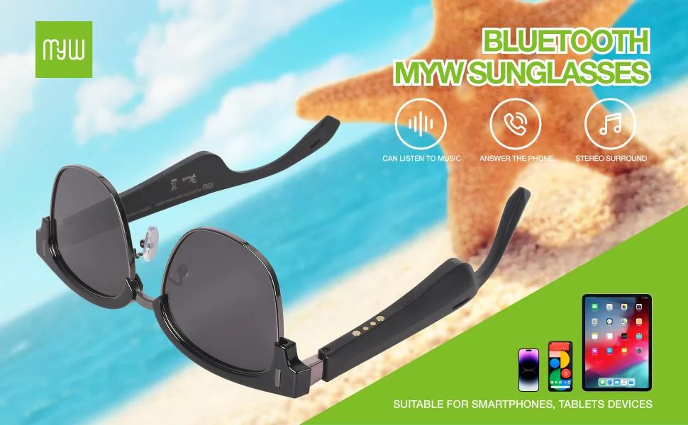 Dual Speakers Eyeglasses Outdoor Sport Hands-Free Calling Music Voice Assistant Smart Sunglasses Eyewear
