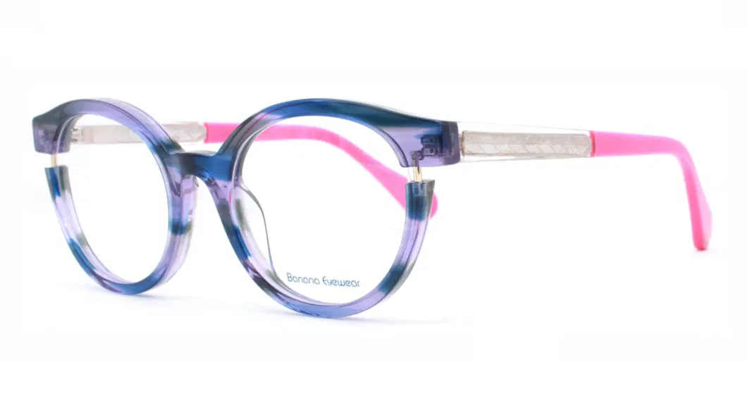 Fancy Fashion Combinated Acetate with Metal Foil Decorate Frames