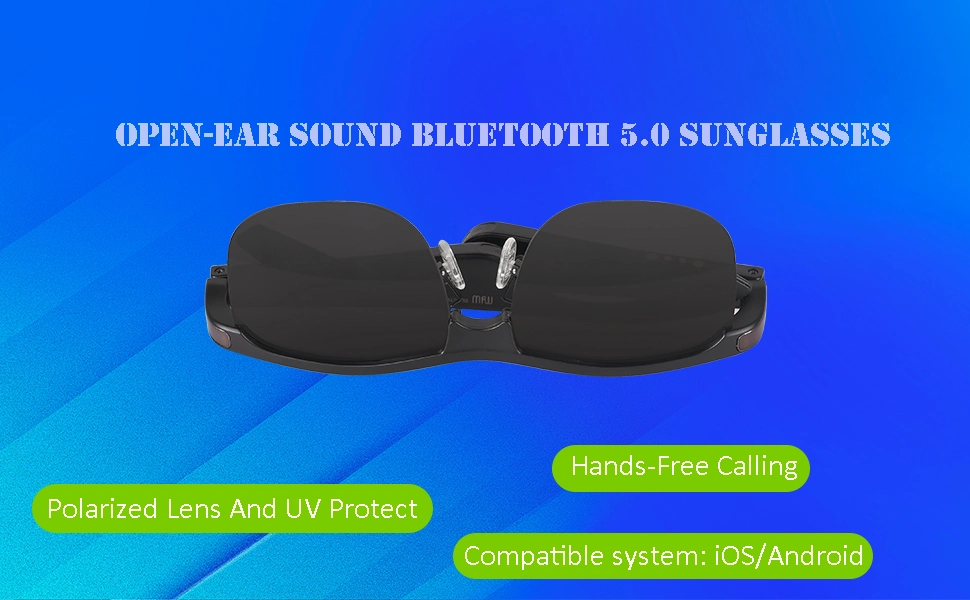 Myw Wholesale Sport Wireless Bluetooth Audio Sunglasses Eyewear Voice Assistant Eyeglasses with UV400 Protection &amp; Polarized Lens