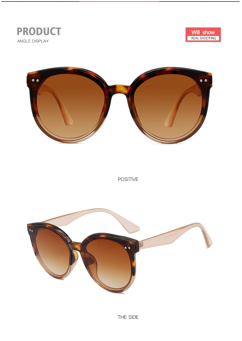 Round Plastic Frame Sunglasses Classic Promotion Outdoor Sunglasses (WSP22064)