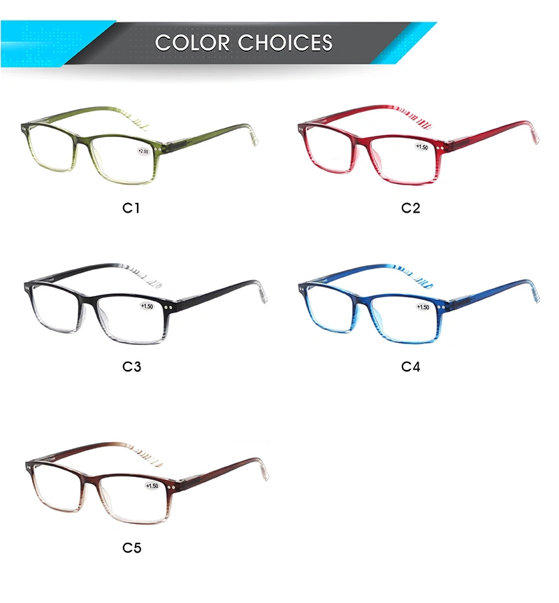 Pilot Optics Wholesale High Quality 5 Colors Custom Logo Square Reading Glasses