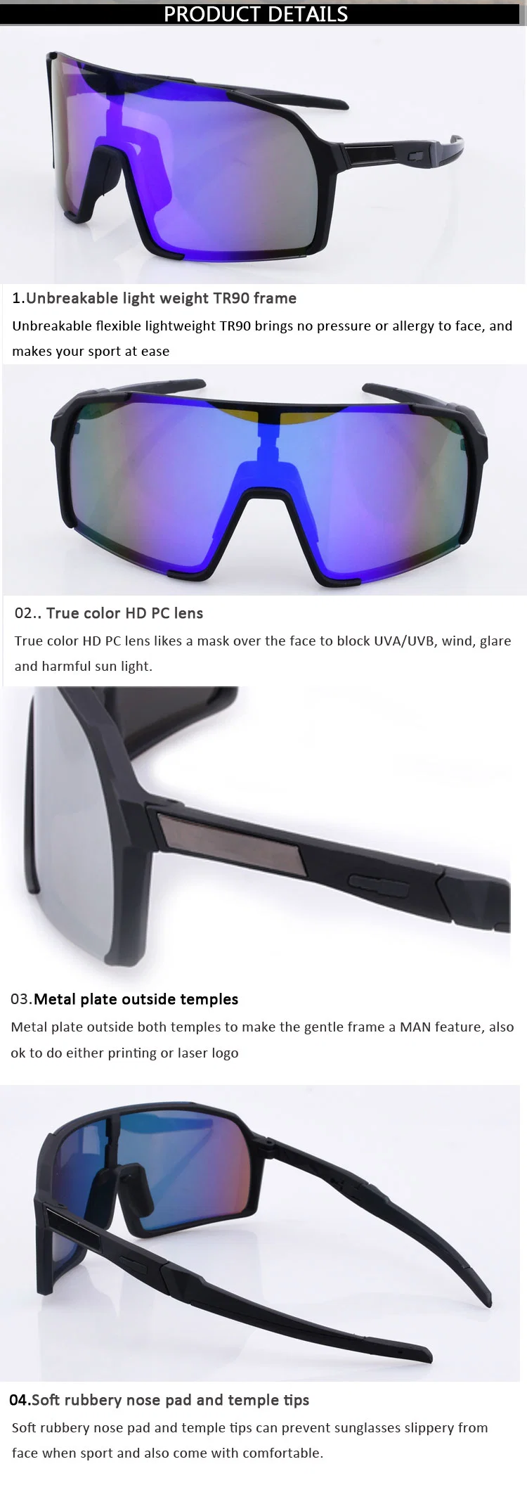 OEM &amp; ODM Fishing Glasses Sun Goggles Camping Hiking Driving Eyewear Sport Sunglasses