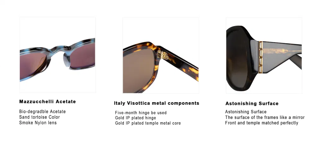 Sustainalbe Renewable High Quality Fashion Acetate Sunglasses OEM ODM Shenzhen Experienced Supplier