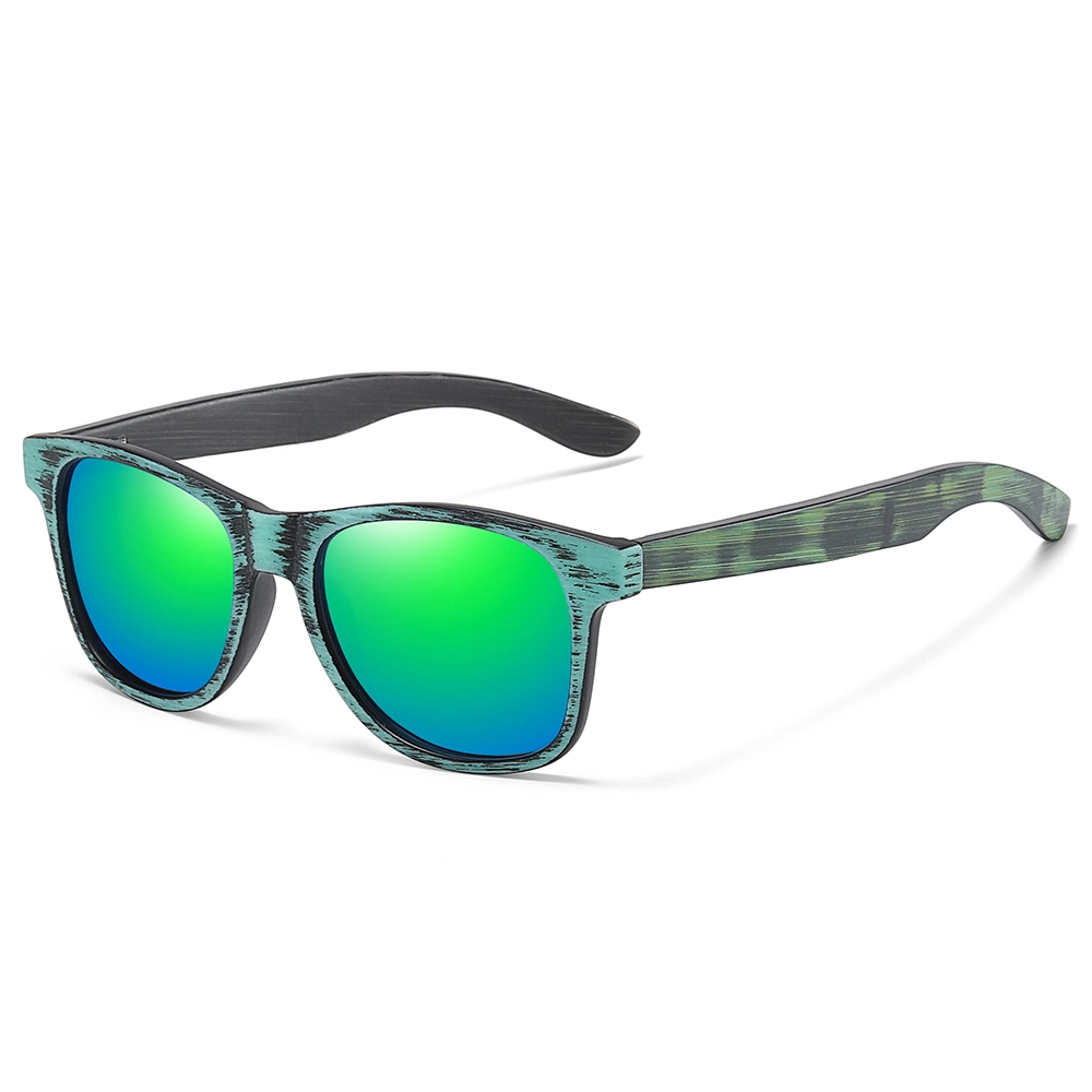 Wholesale OEM Unisex Custom Logo UV400 Tac Polarized Bamboo Wooden Sunglasses for Men