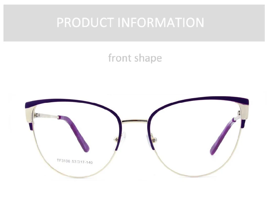 New Fashion Cat Eye Metal Eyeglasses Frames Optical Eyewear