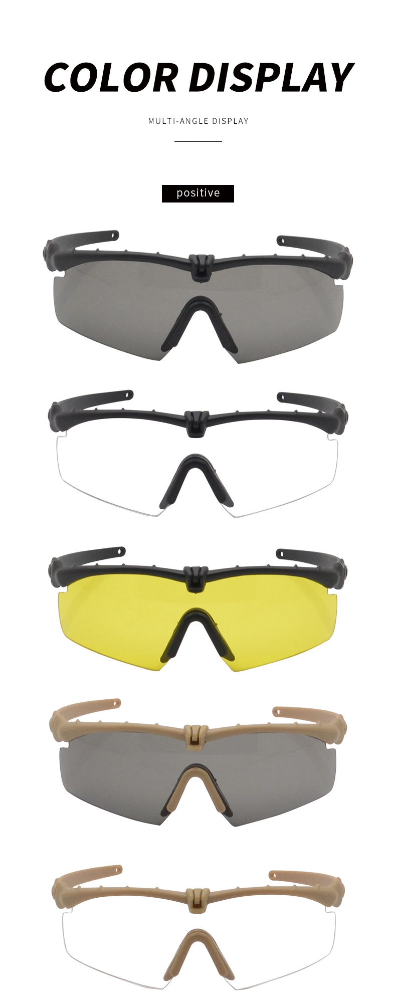 Ballistic Eyeshield Tactical Combat Sunglasses Shooting Glasses Tactical Goggles