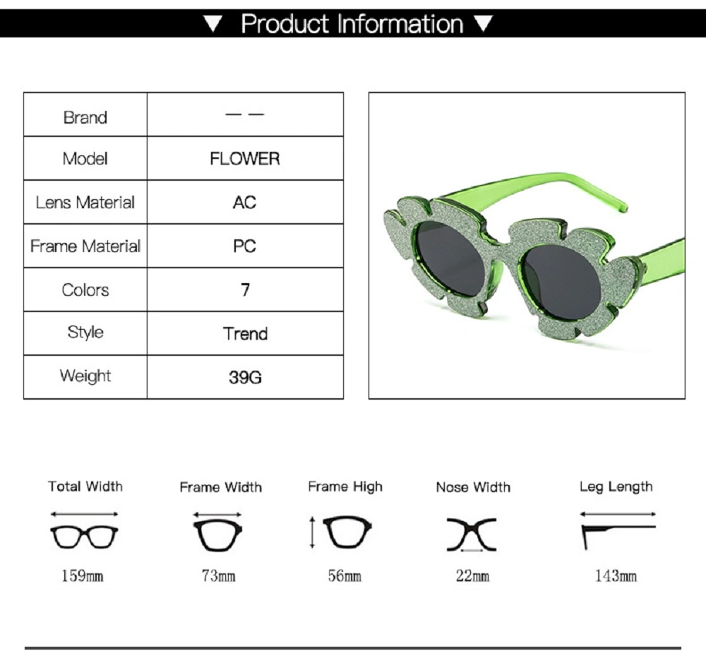 China Factory Wholesale Flower Cateye Sunglasses Hot Party High Quality Personalized Eyeglasses