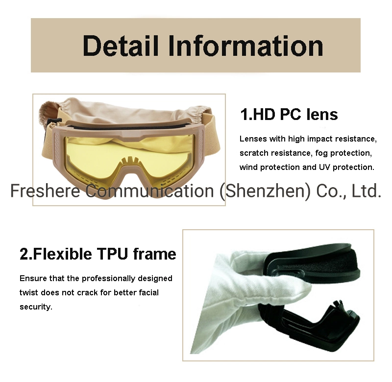 Tactical Goggles with Interchangeable Lens Anti Fog Glasses Shooting Safety Goggles