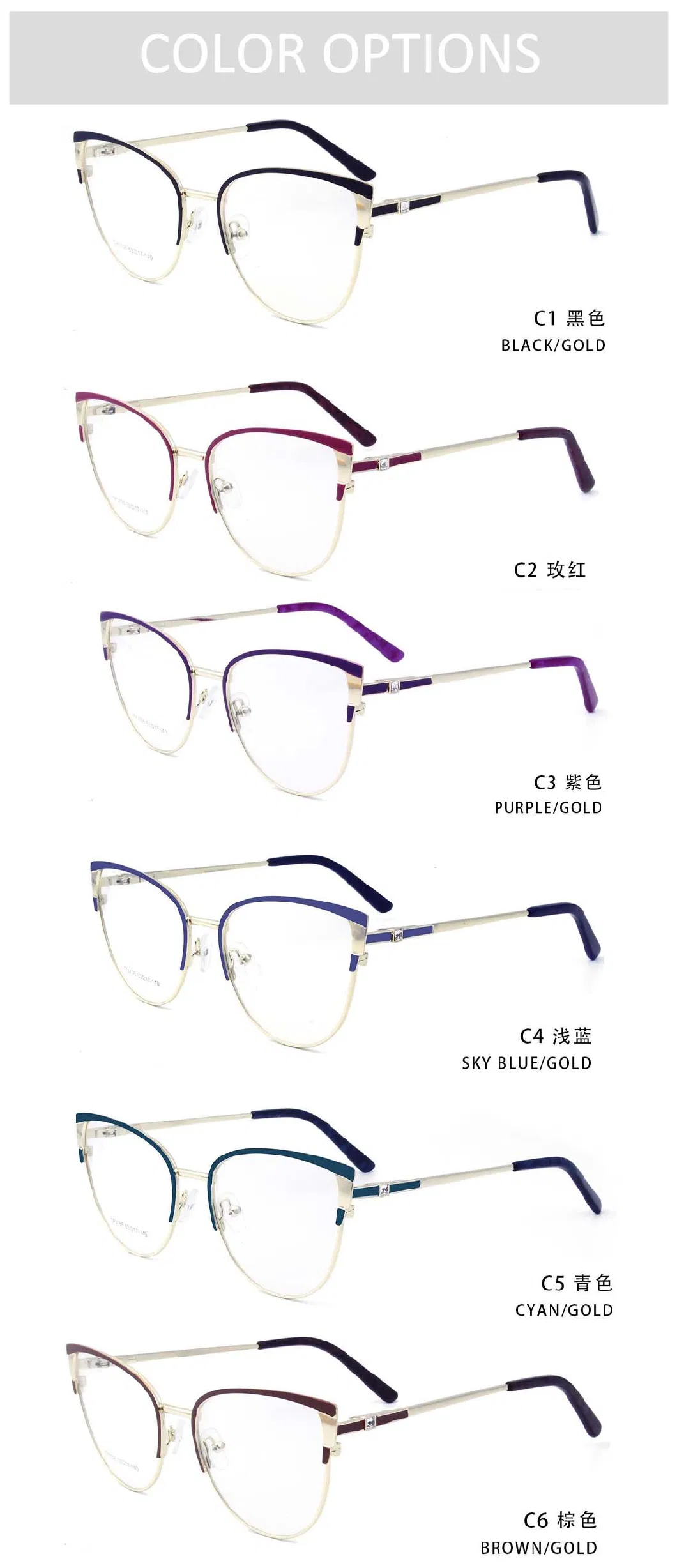 New Fashion Cat Eye Metal Eyeglasses Frames Optical Eyewear