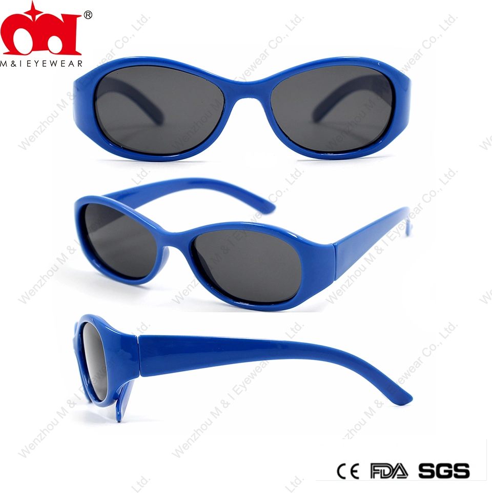 Narrow Rectangle Oval Plastic High Quality Promotion Durable Kids Sunglasses (LT906006 B)