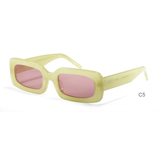 2022 Brand New Rectangular Jelly Summer Element Acetate Sunglasses All
